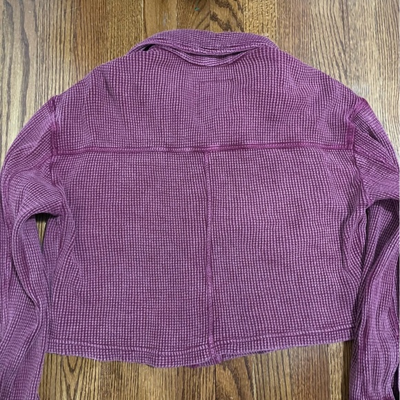 Bagatelle Collection Button Up Thermal Shirt/Jacket Eggplant Size Small - Picture 5 of 8
